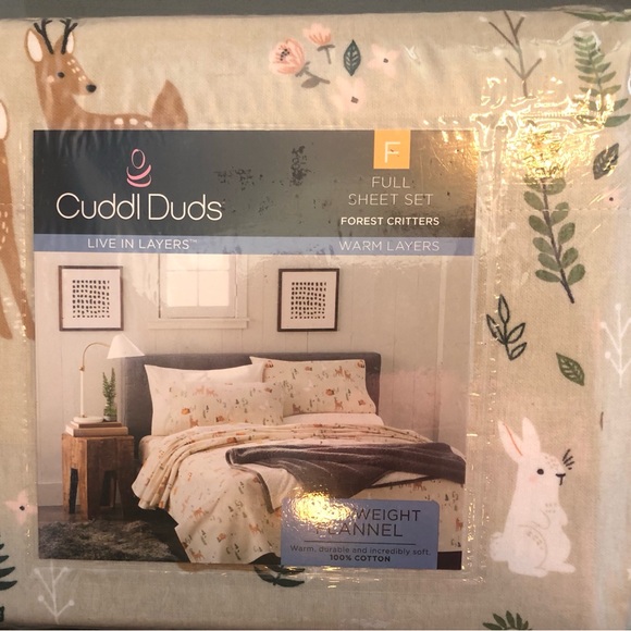 Cuddl Duds Bedding Cuddl Duds Full Flannel Sheet Set Forest